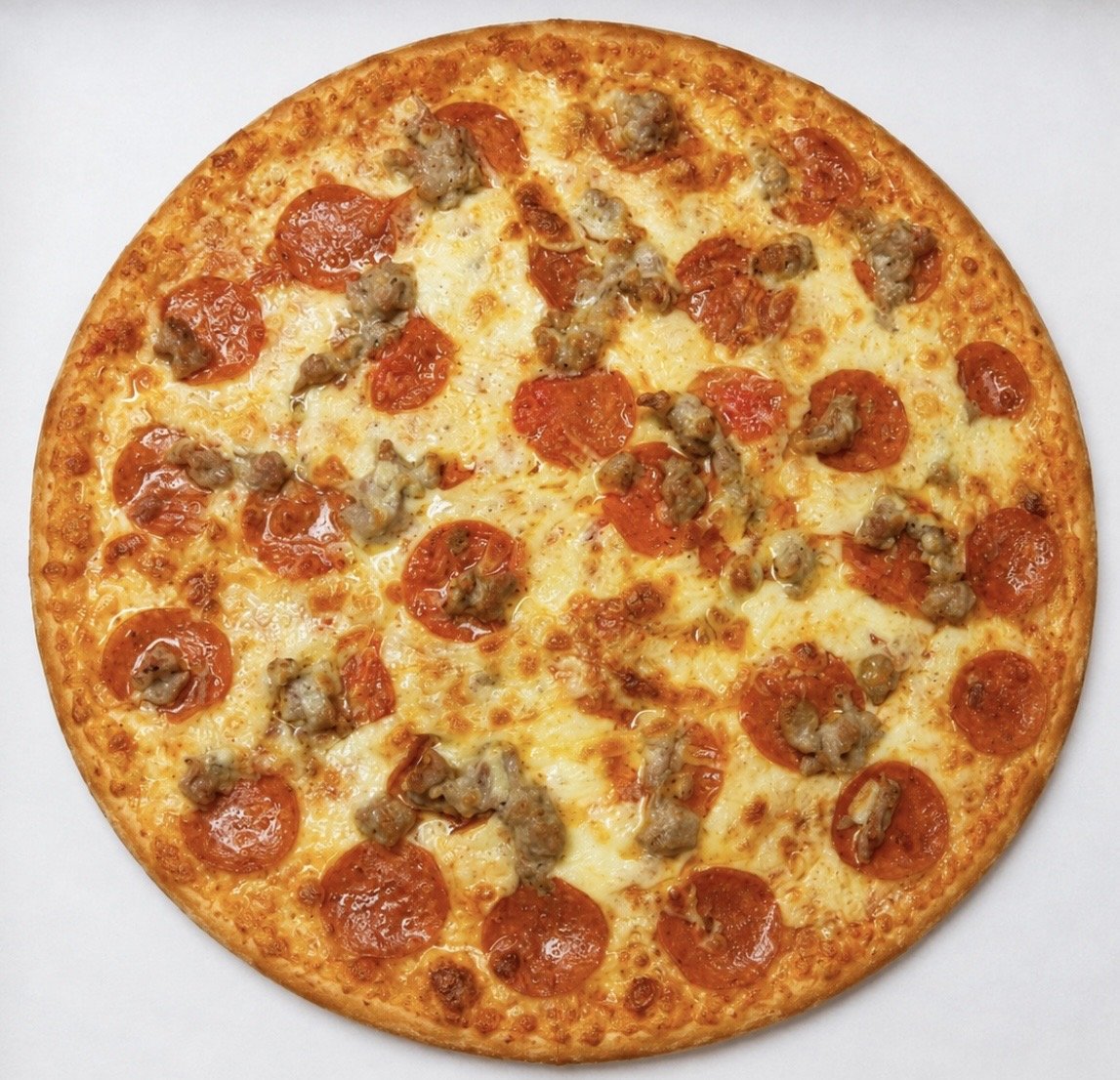 Pepperoni and sausage pizza.